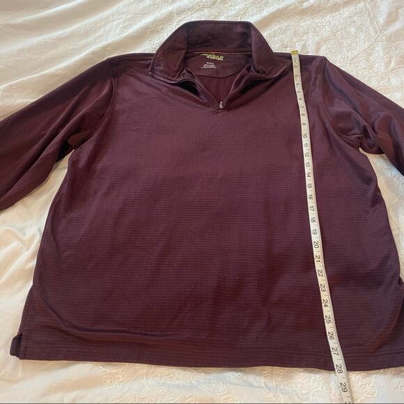 Haggar Heathered Burgundy Quarter Zip Pullover Sweatshirt sz XL - Picture 6 of 7